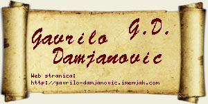 Gavrilo Damjanović vizit kartica